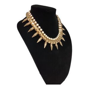 Vintage Necklace Earring Set Gold Beed Studs Choker Retro Costume Jewlery Bundle